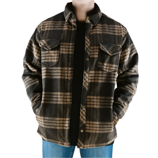 Set Point AT Hybrid Shacket- Brown/Tan Plaid