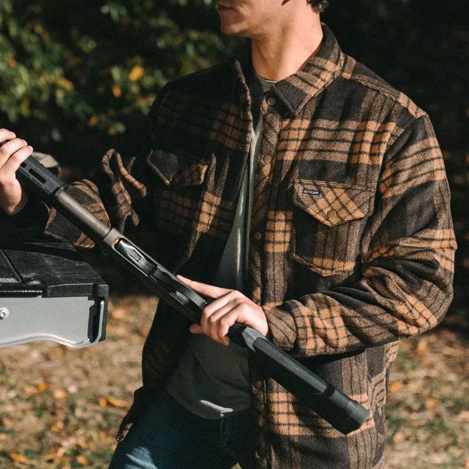 Set Point AT Hybrid Shacket- Brown/Tan Plaid